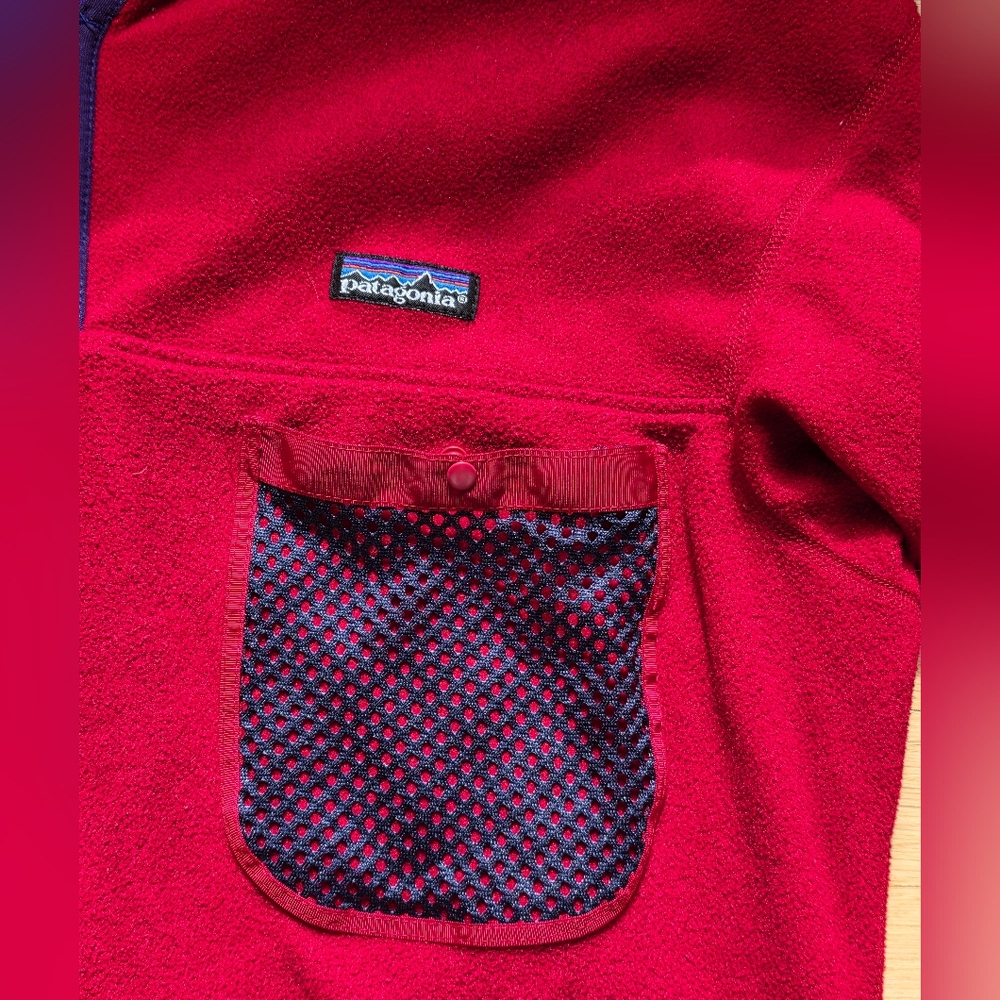 Vintage Patagonia Capilene 1990s Red/Purple Pullover Kayaking Fleece Size L - Picture 2 of 6